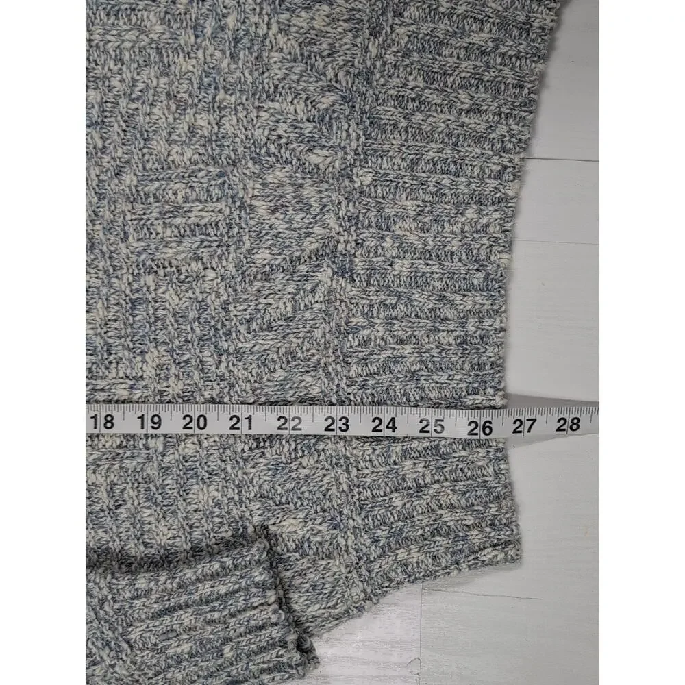 Pen West by Pendleton Sweater Men’s M Blue Gray Knit V-Neck Wool Cotton USA VTG